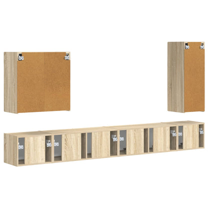 vidaXL TV Wall Cabinet Set Wall-mounted 6 pcs Sonoma Oak
