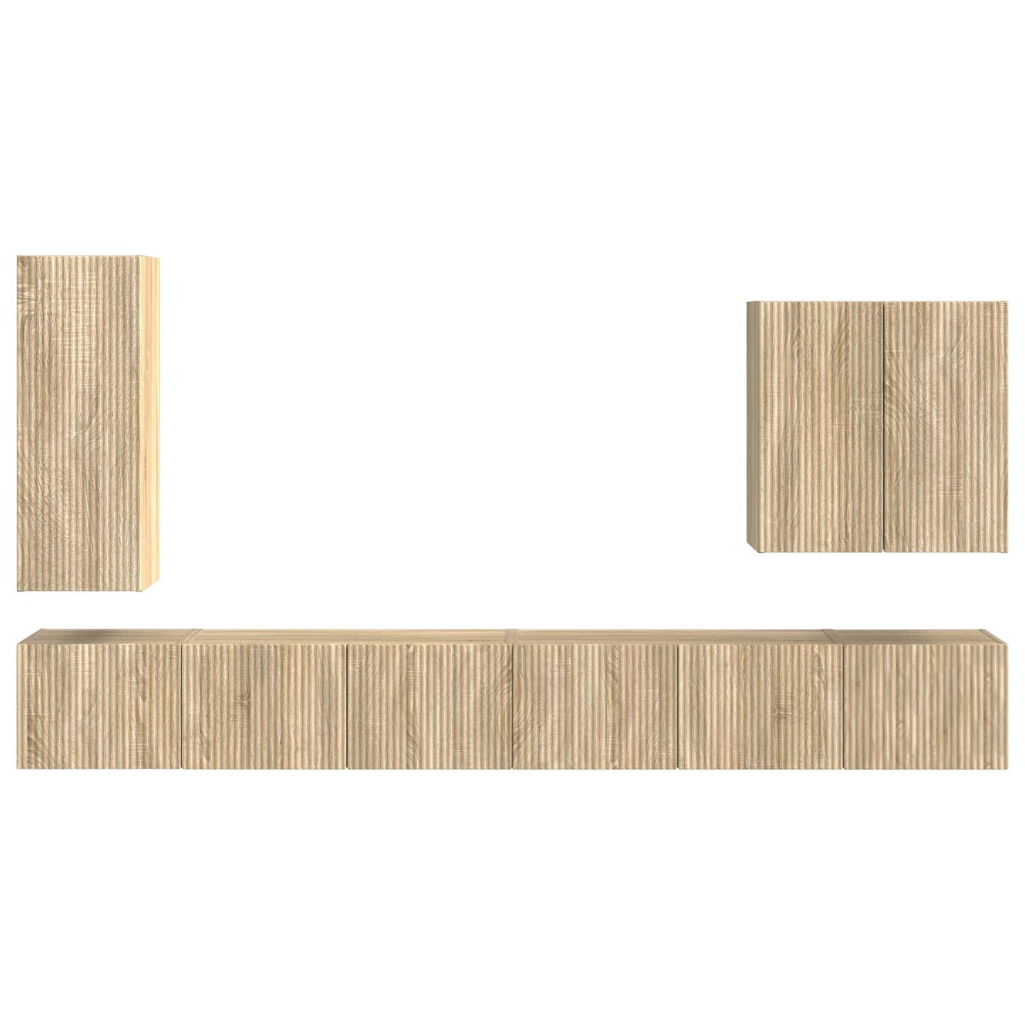 vidaXL TV Wall Cabinet Set Wall-mounted 6 pcs Sonoma Oak