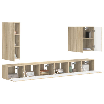 vidaXL TV Wall Cabinet Set Wall-mounted 6 pcs Sonoma Oak