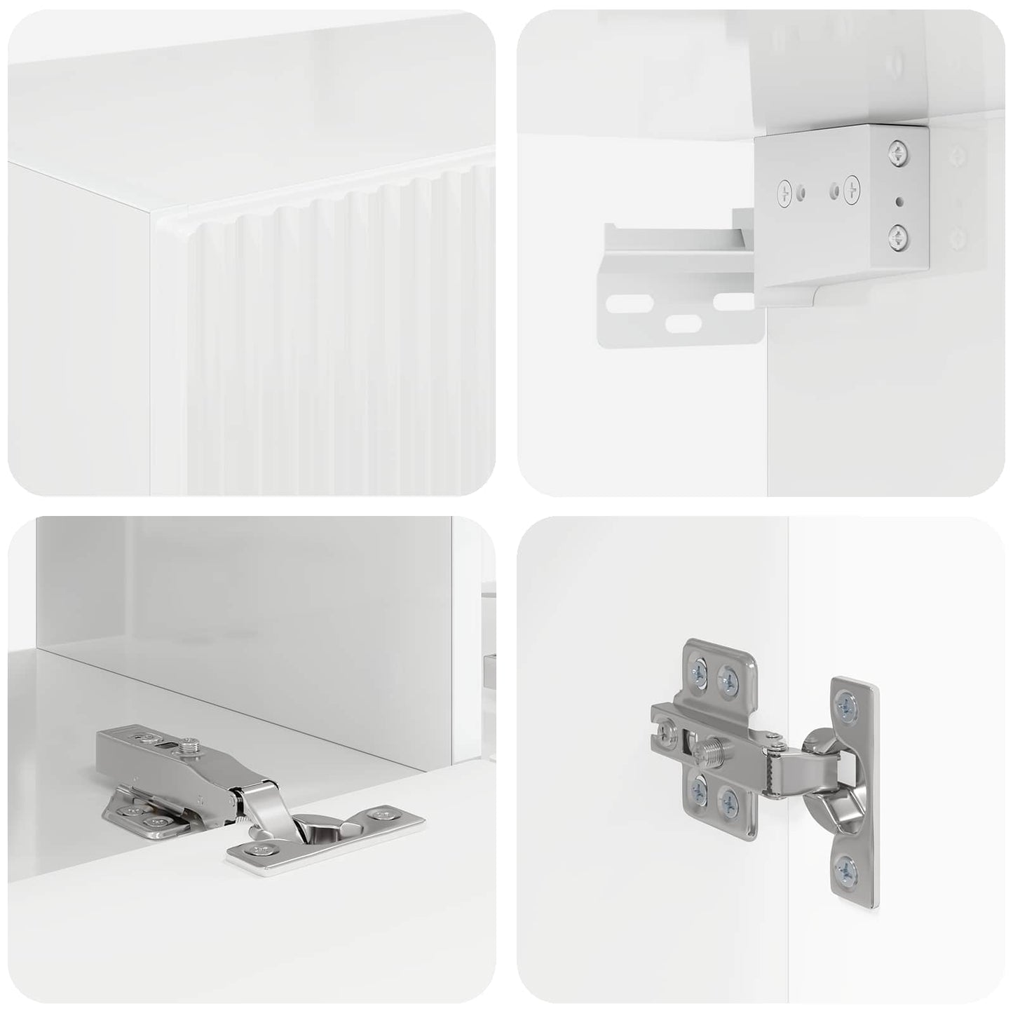 vidaXL TV Wall Cabinet Set Wall-mounted 6 pcs High Gloss White
