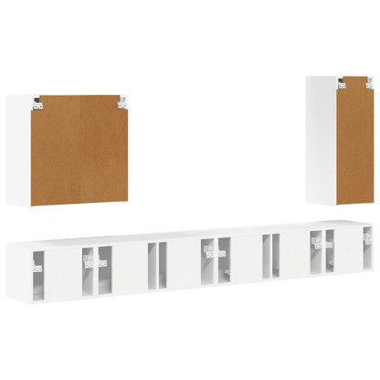 vidaXL TV Wall Cabinet Set Wall-mounted 6 pcs High Gloss White