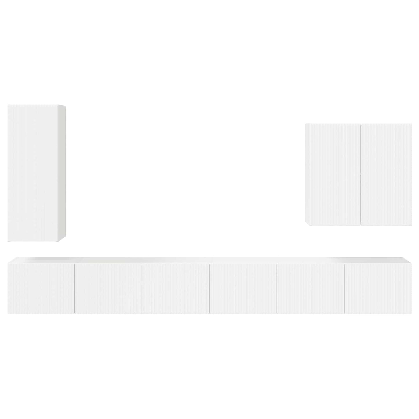 vidaXL TV Wall Cabinet Set Wall-mounted 6 pcs High Gloss White