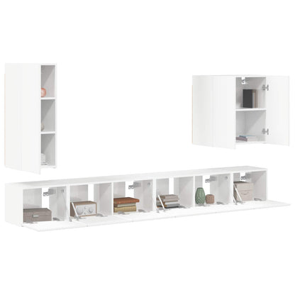 vidaXL TV Wall Cabinet Set Wall-mounted 6 pcs High Gloss White