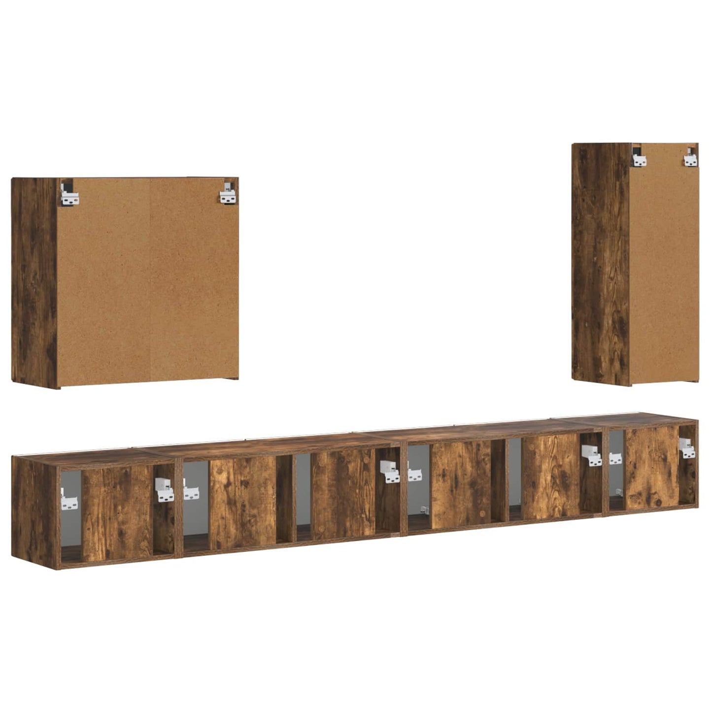 vidaXL TV Wall Cabinet Set Wall-mounted 6 pcs Smoked Oak