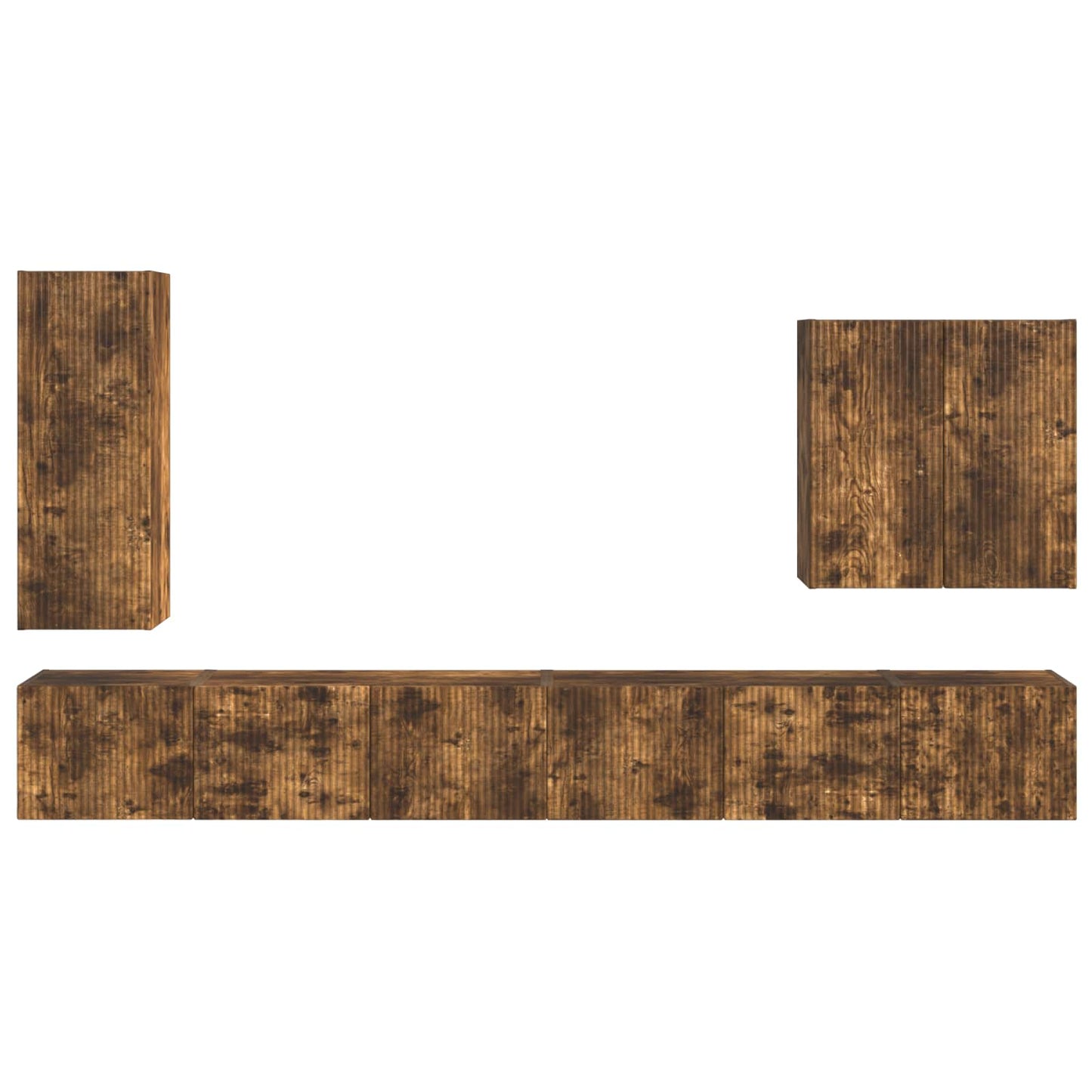 vidaXL TV Wall Cabinet Set Wall-mounted 6 pcs Smoked Oak