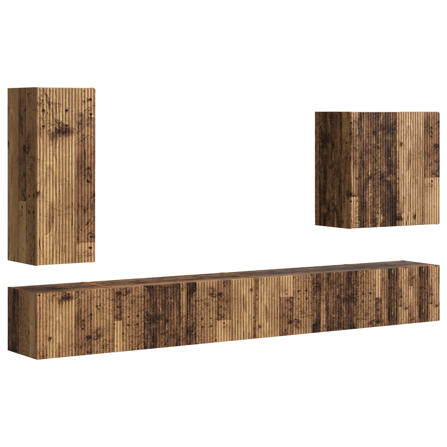 vidaXL TV Wall Cabinet Set Wall-mounted 6 pcs Old Wood