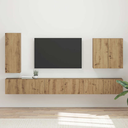 vidaXL TV Wall Cabinet Set 6 pcs Artisan Oak