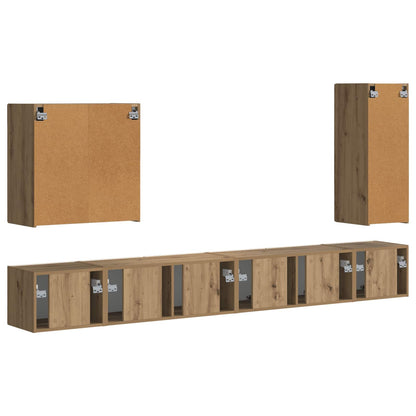 vidaXL TV Wall Cabinet Set 6 pcs Artisan Oak