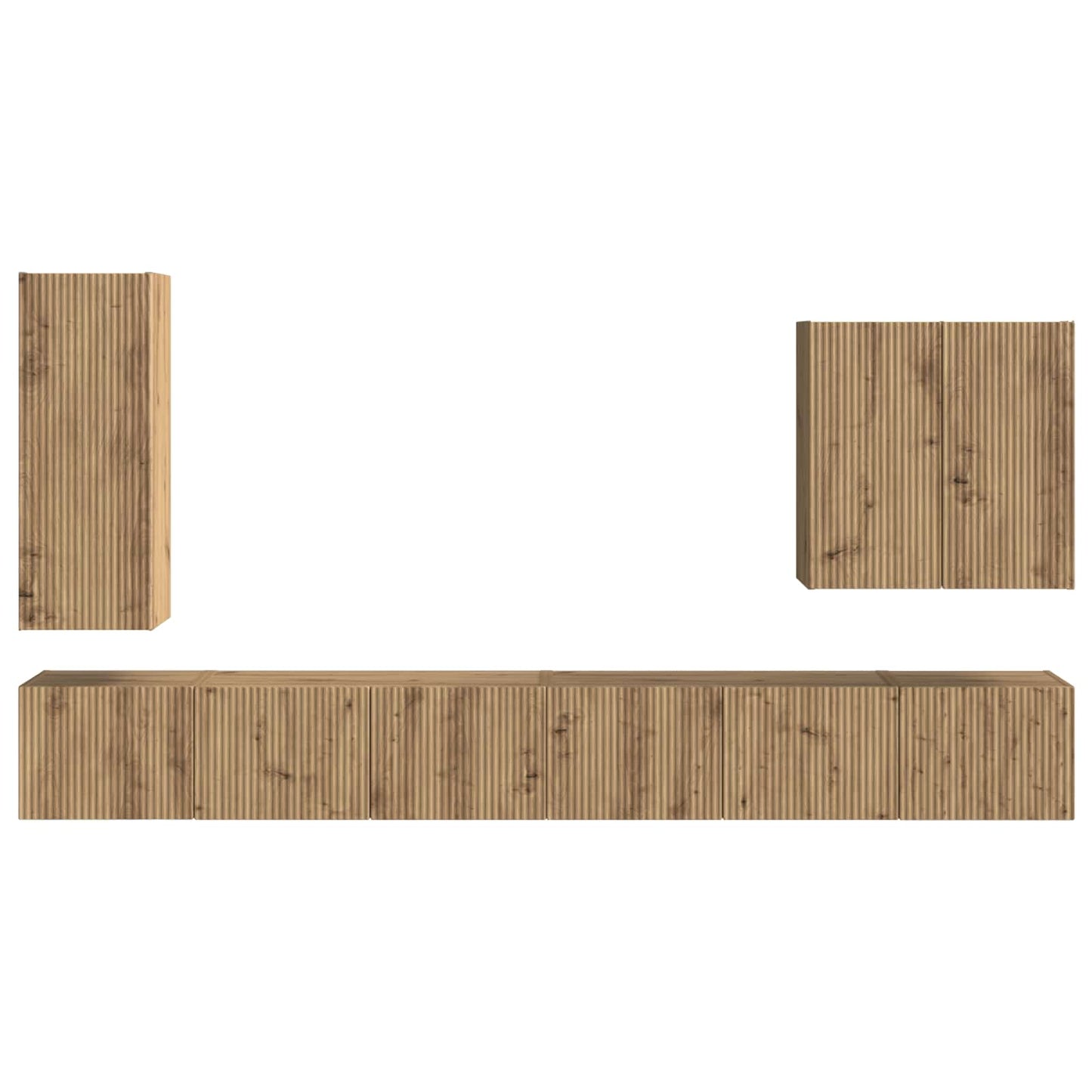 vidaXL TV Wall Cabinet Set 6 pcs Artisan Oak
