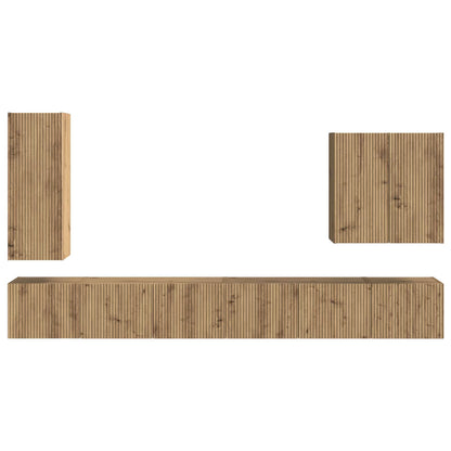 vidaXL TV Wall Cabinet Set 6 pcs Artisan Oak