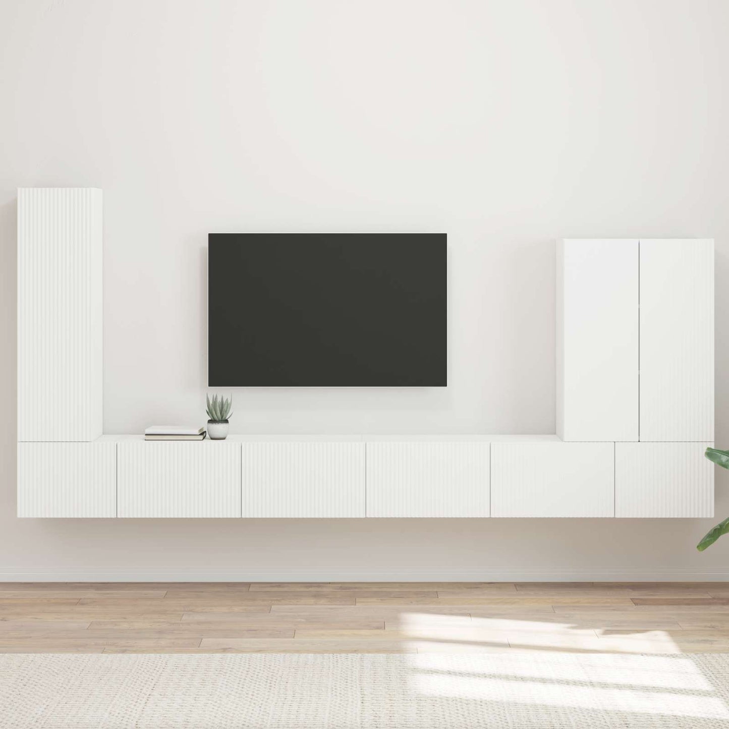vidaXL TV Wall Cabinet Set 6 pcs White