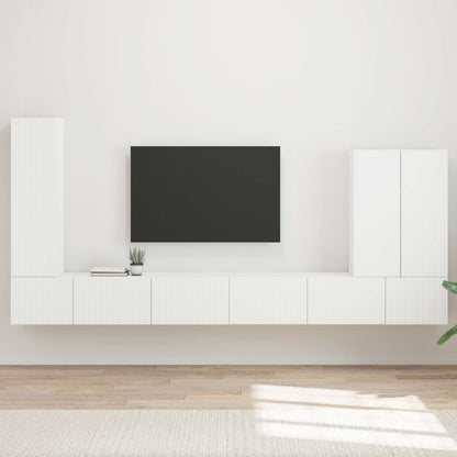 vidaXL TV Wall Cabinet Set 6 pcs White
