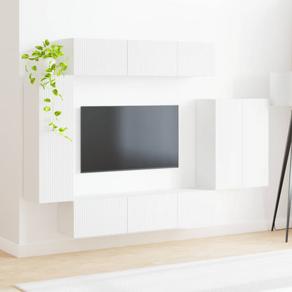 vidaXL TV Wall Cabinet Set 6 pcs White