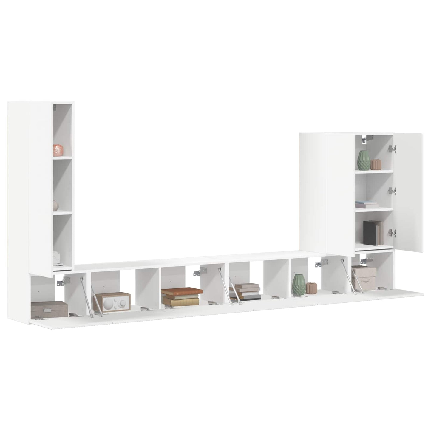 vidaXL TV Wall Cabinet Set 6 pcs White