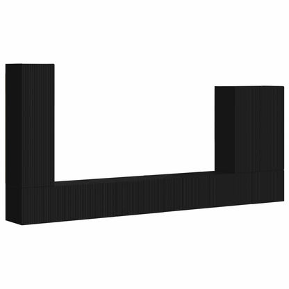 vidaXL TV Wall Cabinet Set 6 pcs Black