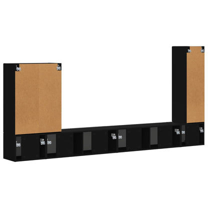 vidaXL TV Wall Cabinet Set 6 pcs Black