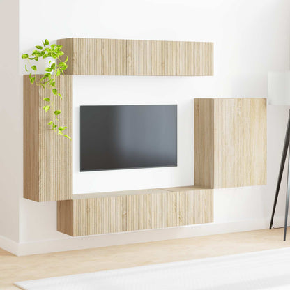 vidaXL TV Wall Cabinet Set 6 pcs Sonoma Oak