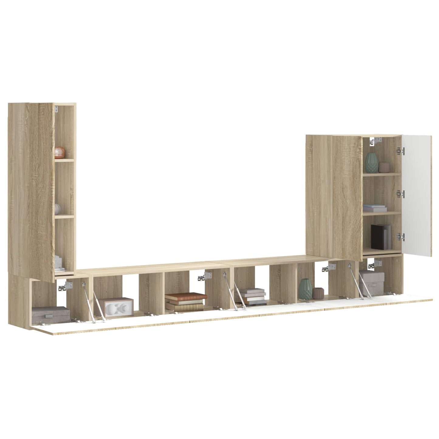 vidaXL TV Wall Cabinet Set 6 pcs Sonoma Oak