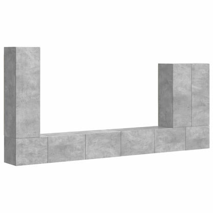 vidaXL TV Wall Cabinet Set Wall-mounted 6 pcs Concrete Grey