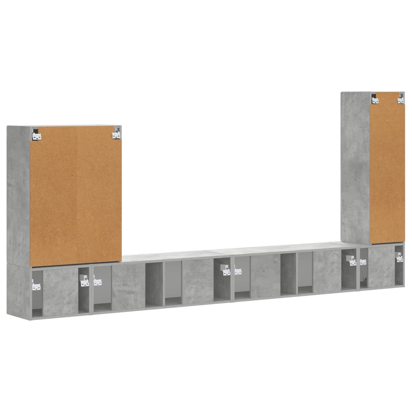 vidaXL TV Wall Cabinet Set Wall-mounted 6 pcs Concrete Grey