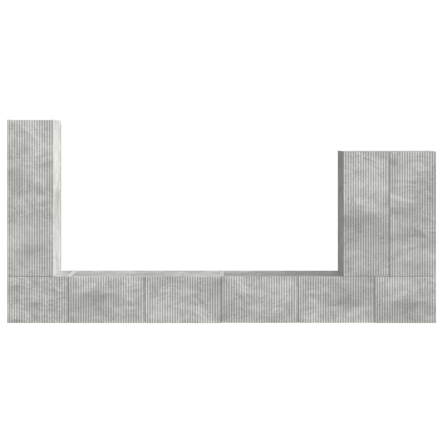 vidaXL TV Wall Cabinet Set Wall-mounted 6 pcs Concrete Grey