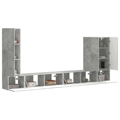 vidaXL TV Wall Cabinet Set Wall-mounted 6 pcs Concrete Grey