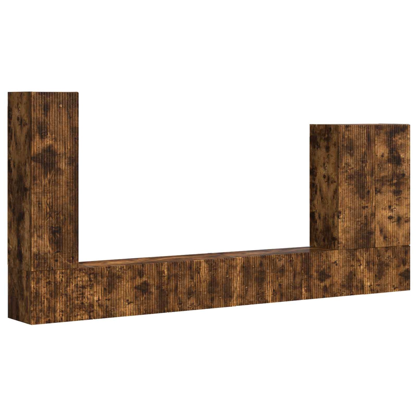 vidaXL TV Wall Cabinet Set Wall-mounted 6 pcs Smoked Oak