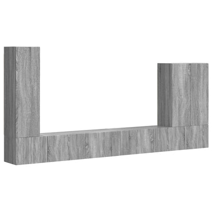 vidaXL TV Wall Cabinet Set Wall-mounted 6 pcs Grey Sonoma