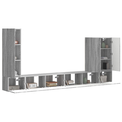 vidaXL TV Wall Cabinet Set Wall-mounted 6 pcs Grey Sonoma