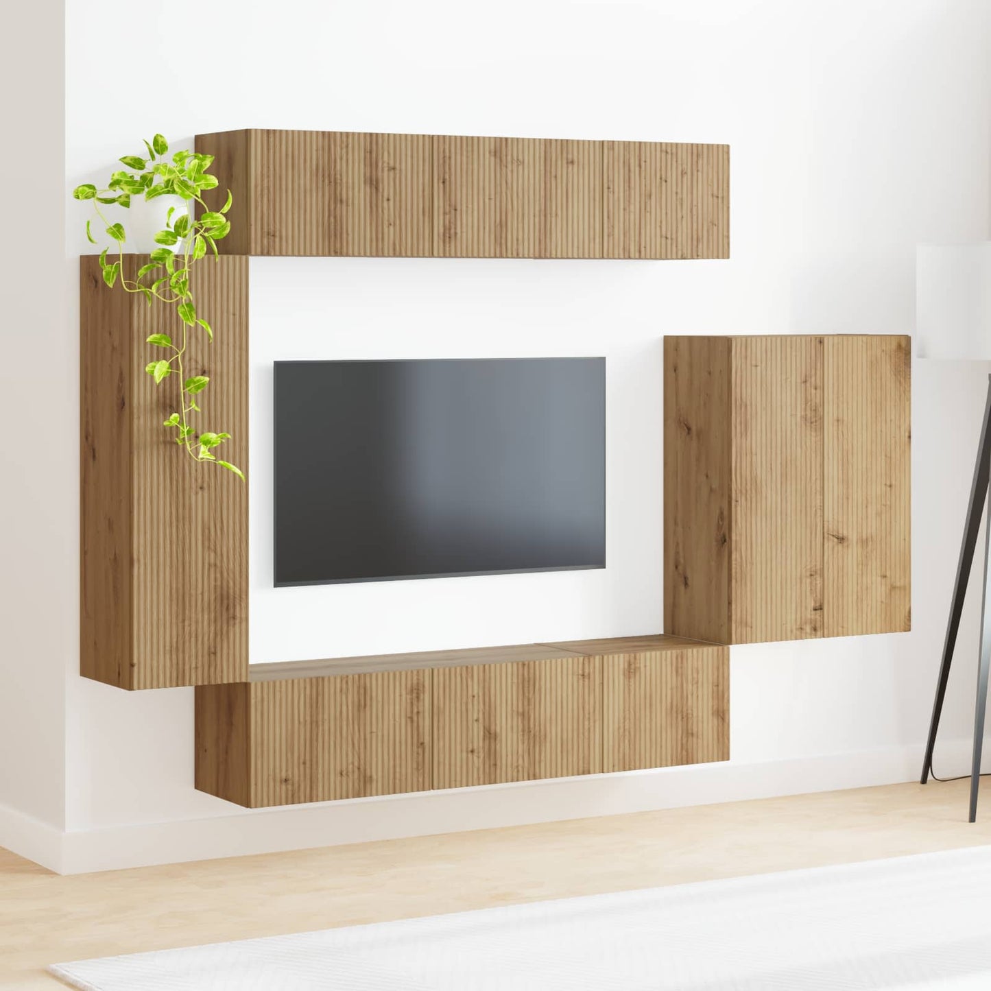 vidaXL TV Wall Cabinet Set 6 pcs Artisan Oak