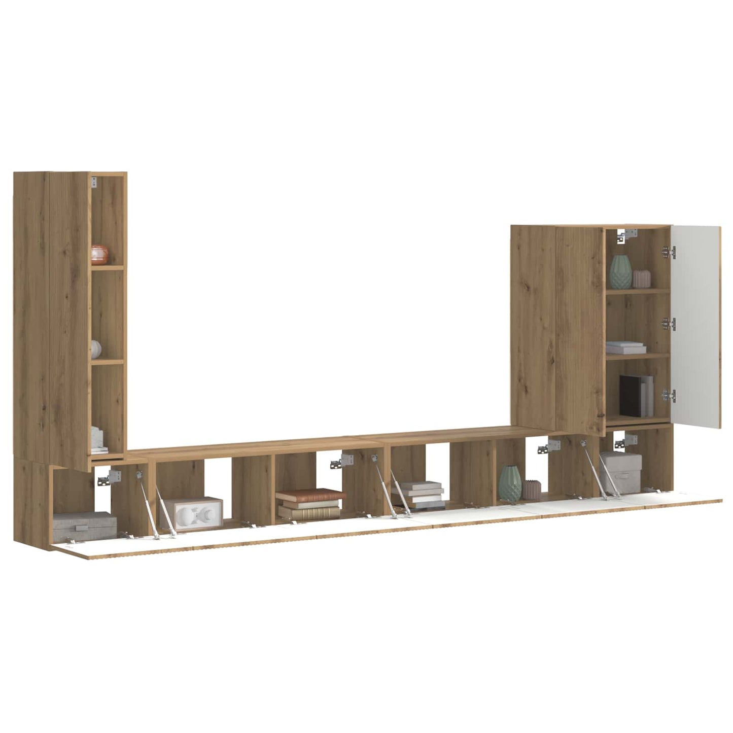 vidaXL TV Wall Cabinet Set 6 pcs Artisan Oak