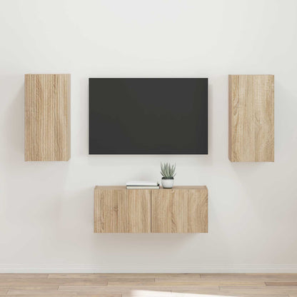 vidaXL TV Cabinet Set Wall-mounted 2 pcs Sonoma Oak Engineered Wood