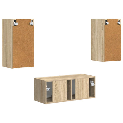 vidaXL TV Cabinet Set Wall-mounted 2 pcs Sonoma Oak Engineered Wood