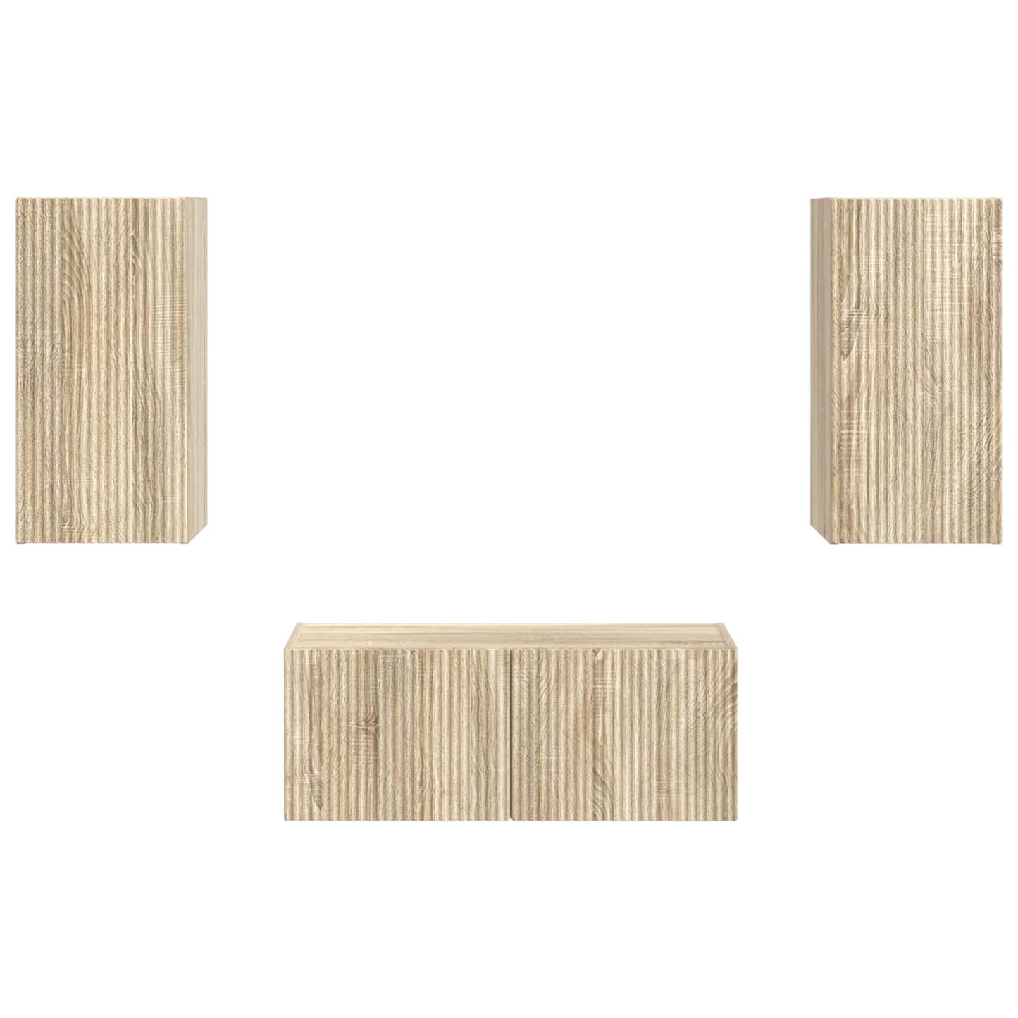 vidaXL TV Cabinet Set Wall-mounted 2 pcs Sonoma Oak Engineered Wood