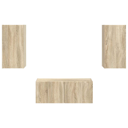 vidaXL TV Cabinet Set Wall-mounted 2 pcs Sonoma Oak Engineered Wood
