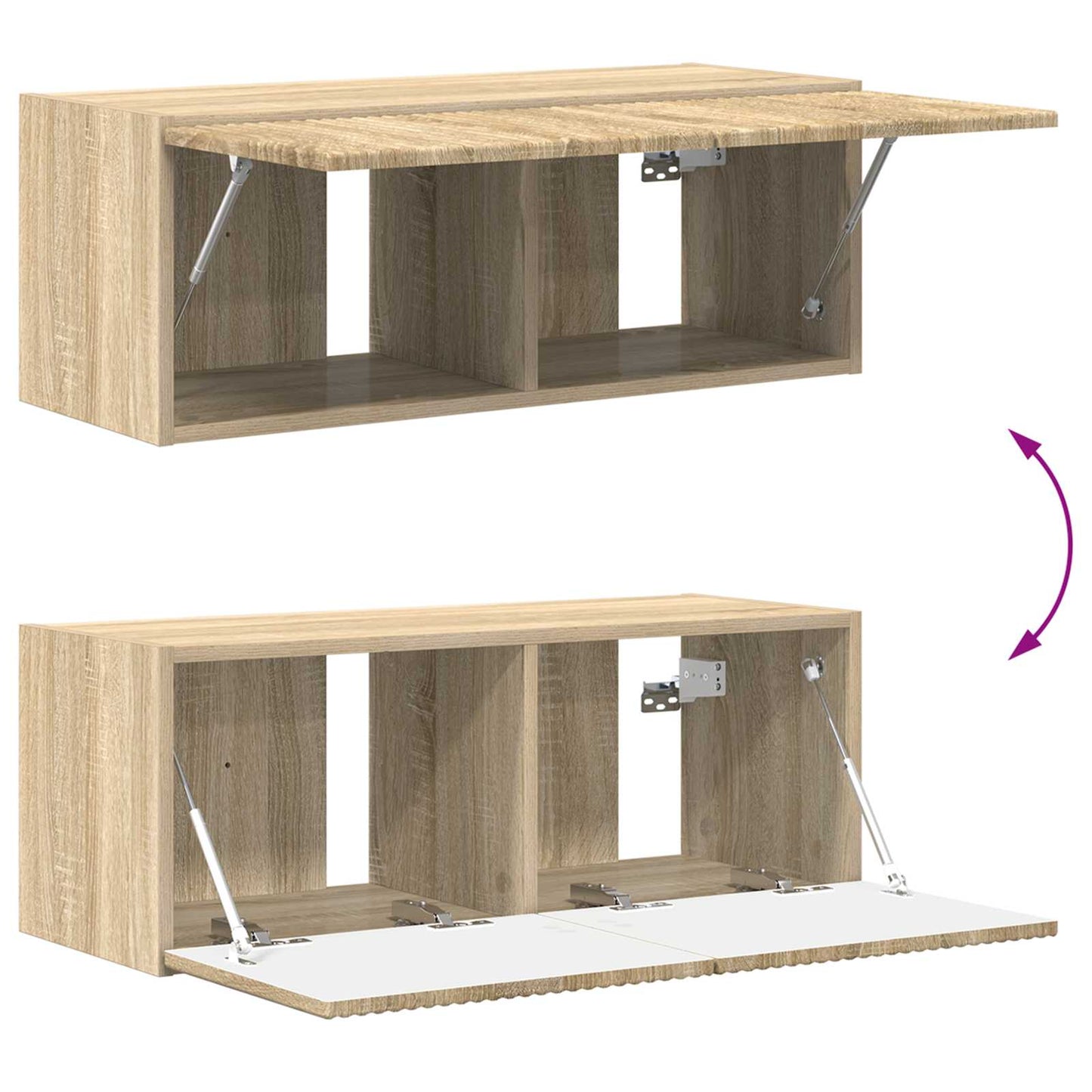 vidaXL TV Cabinet Set Wall-mounted 2 pcs Sonoma Oak Engineered Wood