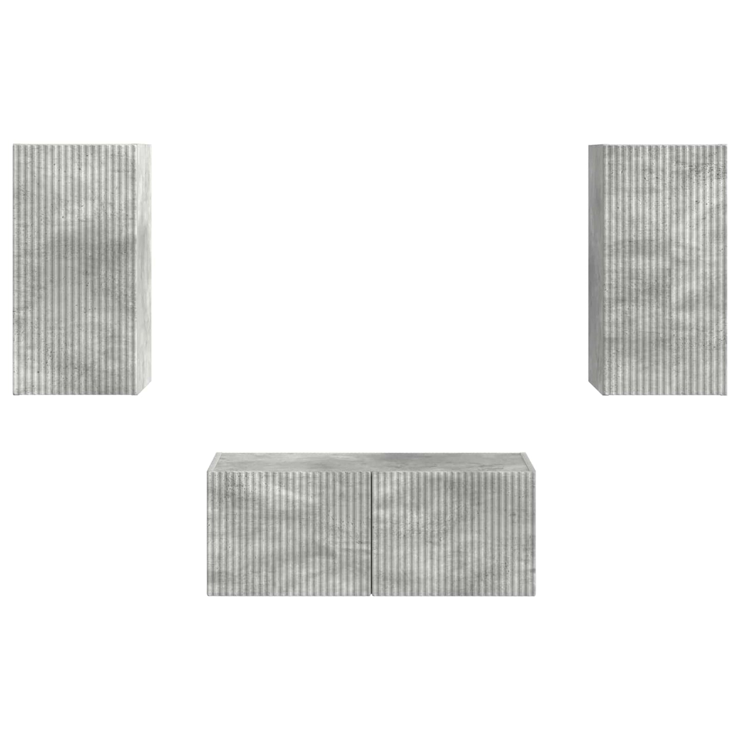 vidaXL TV Cabinet Set Wall-mounted 2 pcs Concrete Grey Engineered Wood