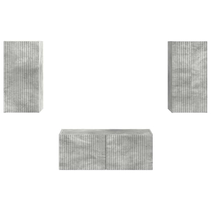 vidaXL TV Cabinet Set Wall-mounted 2 pcs Concrete Grey Engineered Wood