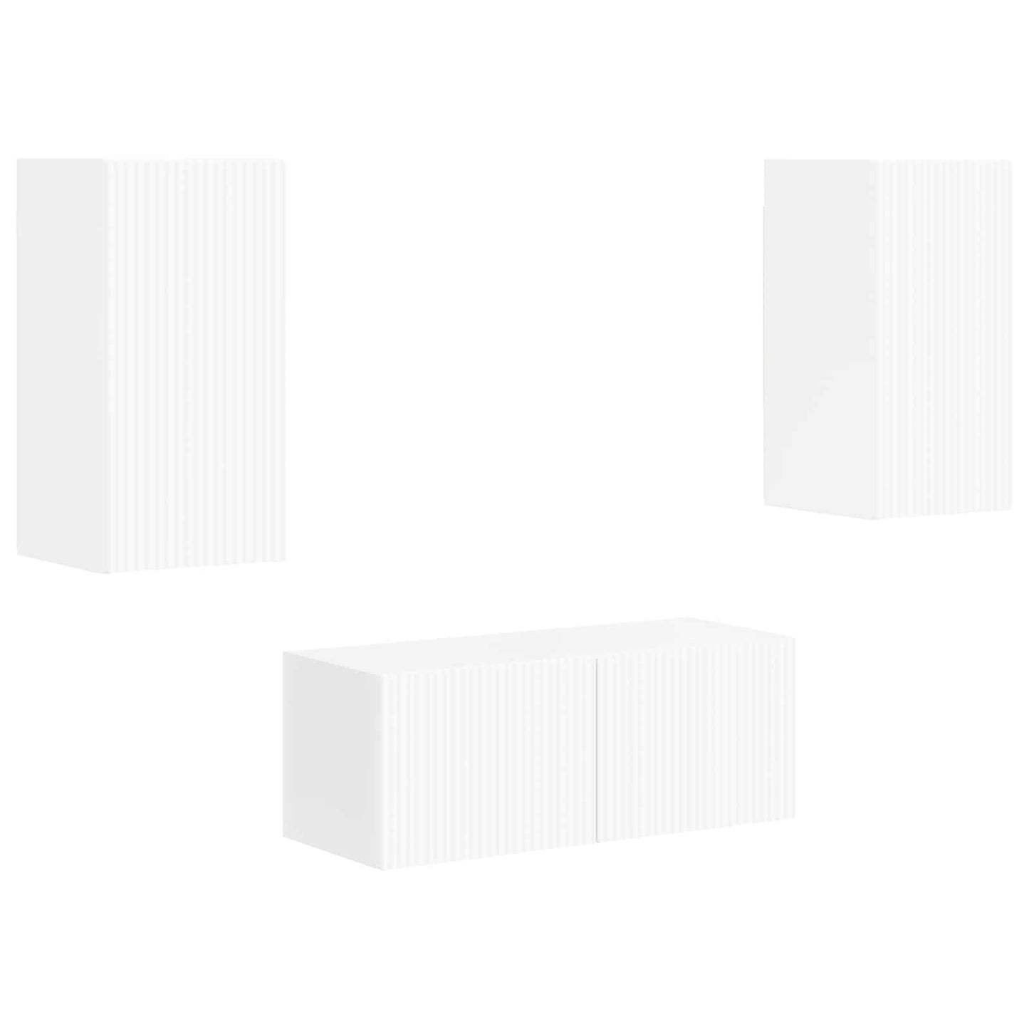 vidaXL TV Cabinet Set 2 pcs High Gloss White Engineered Wood