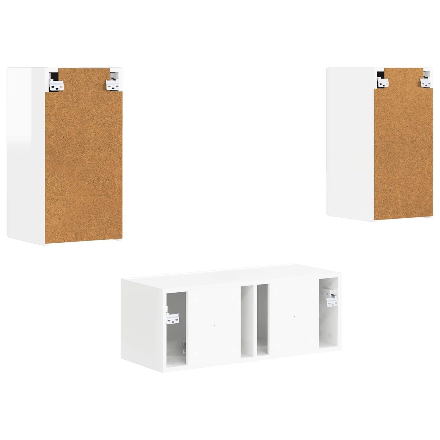 vidaXL TV Cabinet Set 2 pcs High Gloss White Engineered Wood