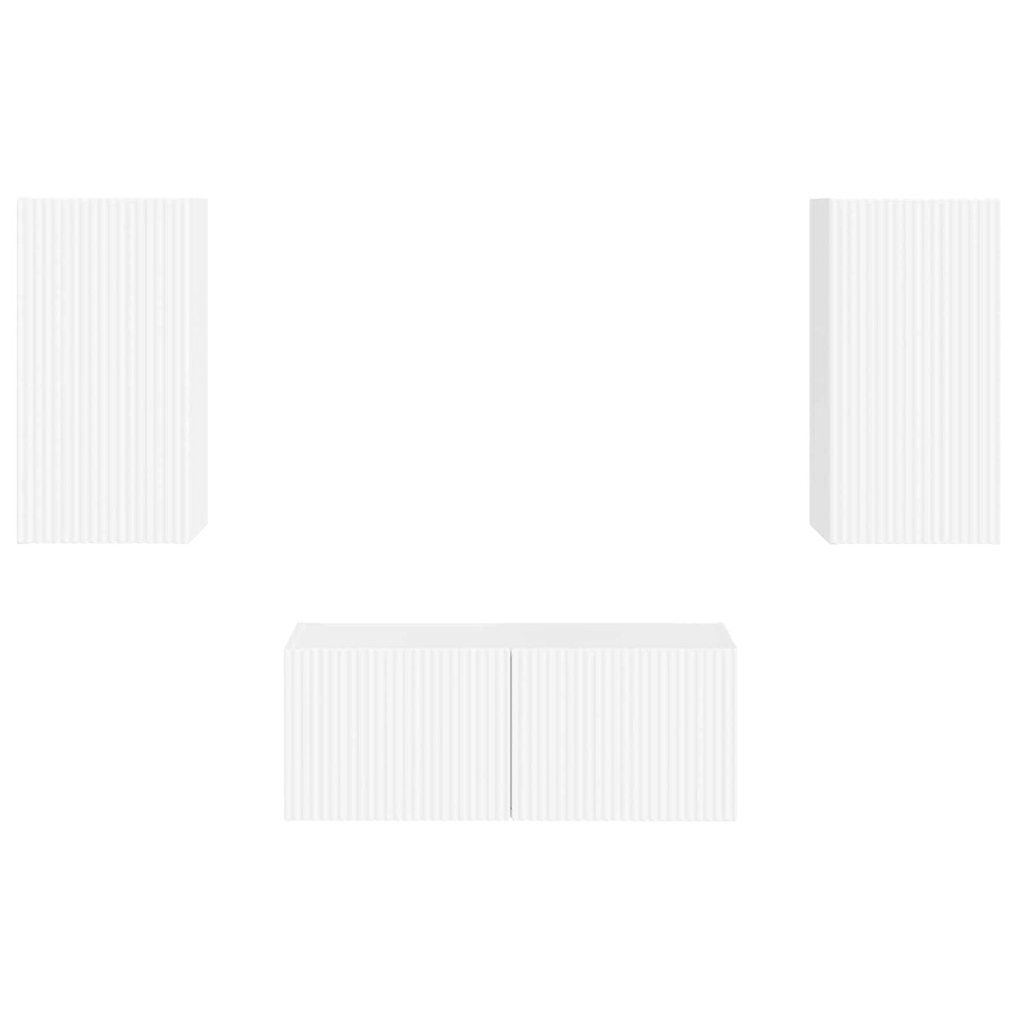 vidaXL TV Cabinet Set 2 pcs High Gloss White Engineered Wood