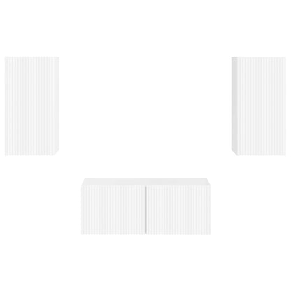 vidaXL TV Cabinet Set 2 pcs High Gloss White Engineered Wood