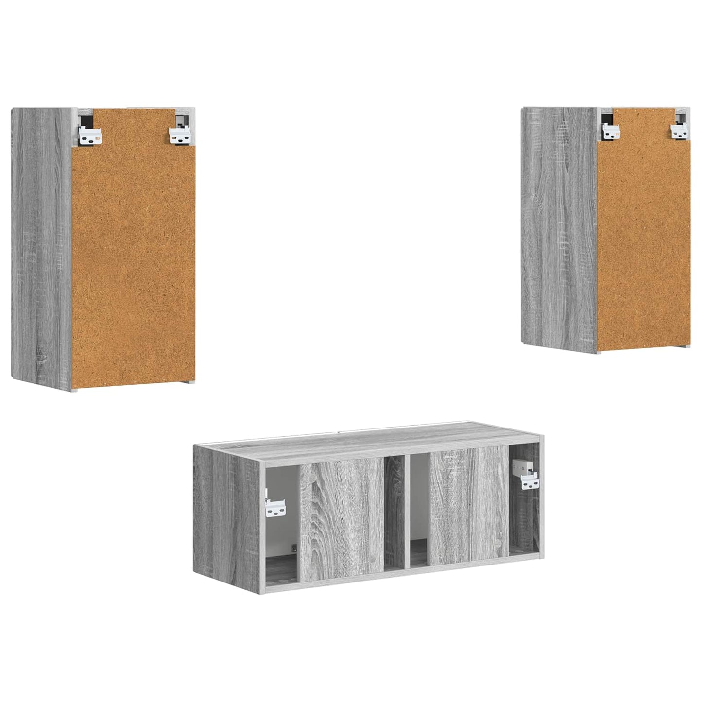 vidaXL TV Cabinet Set Wall-mounted 2 pcs Grey Sonoma Engineered Wood