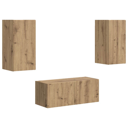 vidaXL TV Cabinet Set 2 pcs Artisan Oak Engineered Wood