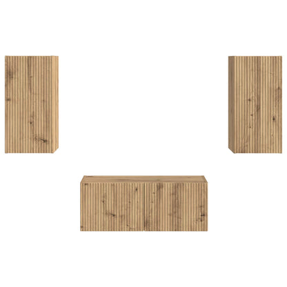 vidaXL TV Cabinet Set 2 pcs Artisan Oak Engineered Wood