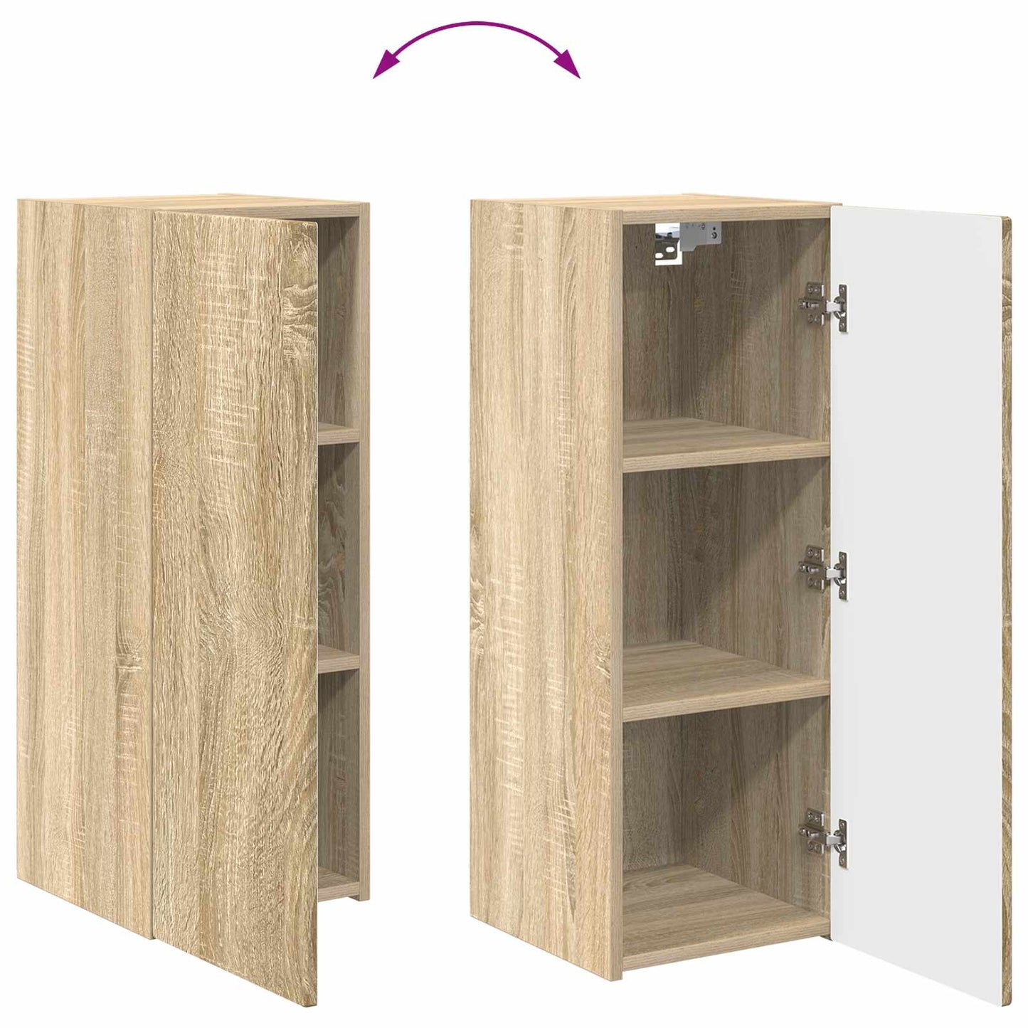 vidaXL TV Cabinet Set Wall-mounted 2 pcs Sonoma Oak Engineered Wood