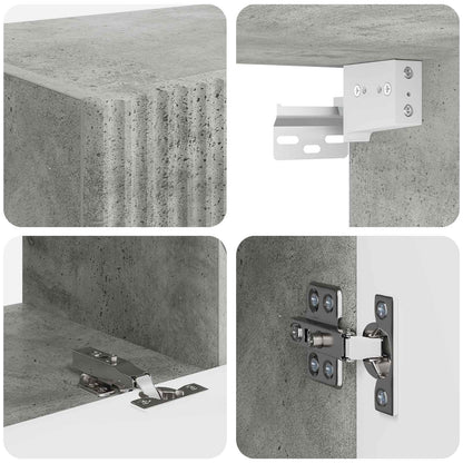 vidaXL TV Cabinet Set Wall-mounted 2 pcs Concrete Grey Engineered Wood