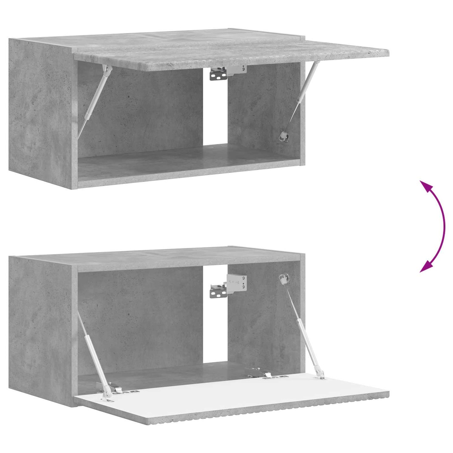 vidaXL TV Cabinet Set Wall-mounted 2 pcs Concrete Grey Engineered Wood