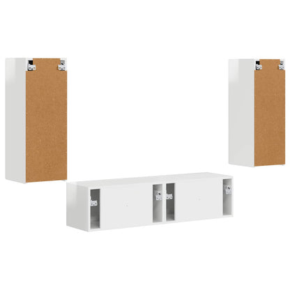 vidaXL TV Cabinet Set 2 pcs High Gloss White Engineered Wood