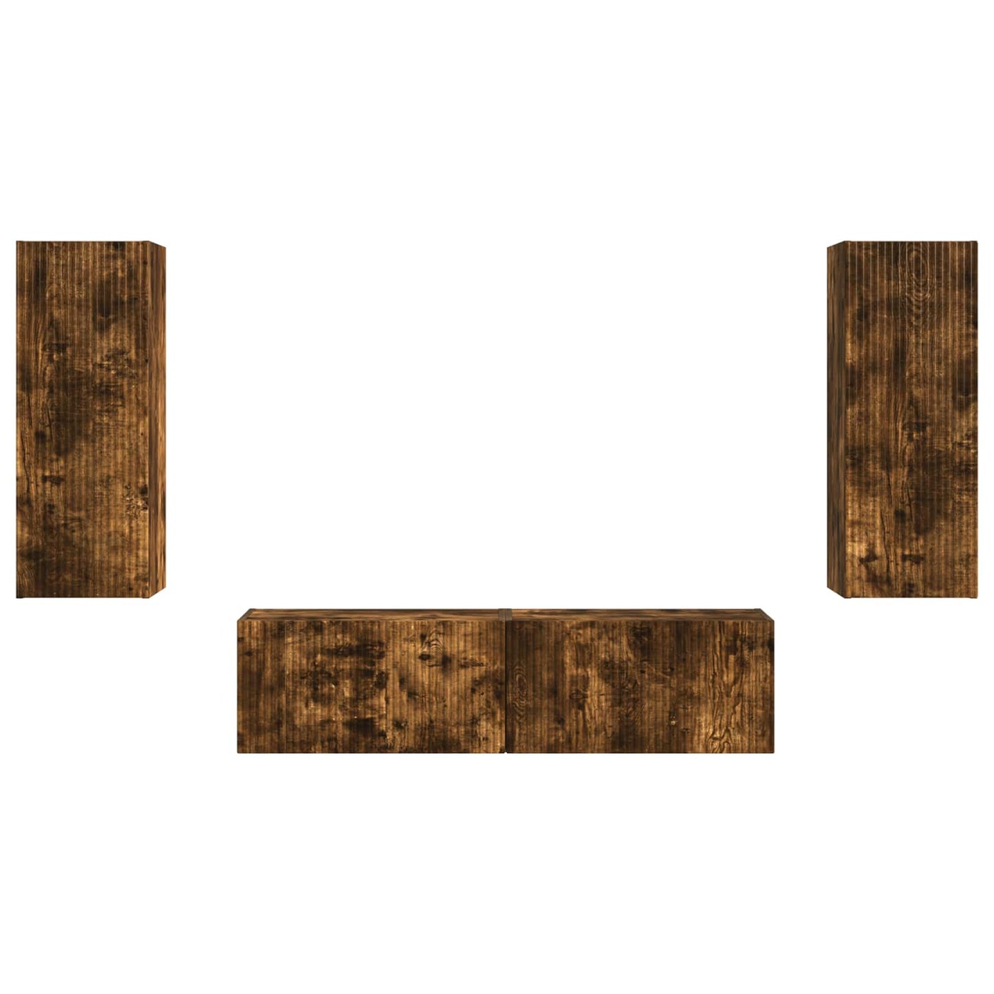 vidaXL TV Cabinet Set Wall-mounted 2 pcs Smoked Oak Engineered Wood